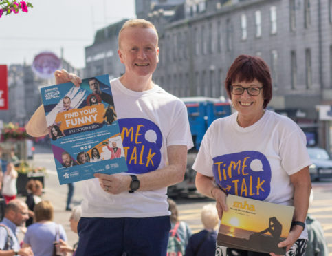 Aberdeen Inspired chief Adrian Watson and Mental Health Aberdeen chief executive officer Astrid Whyte