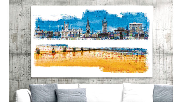 All the artworks were combined to create one large landscape