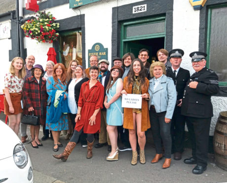 The cast and crew of
No Ladies Please