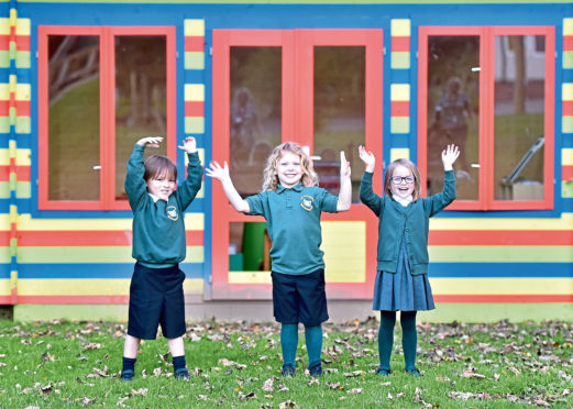 Mallku, Kaedee and Poppy of Udny Green Primary School.