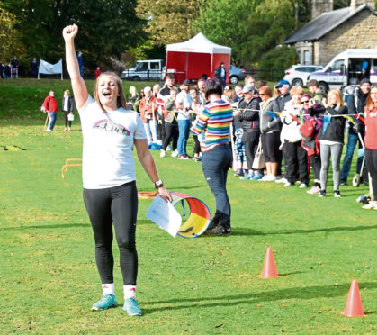 Marie Dobson hosting a fun run at Haddo House and Country Park after being diagnosed with terminal secondary breast cancer. Picture by Jim Irvine