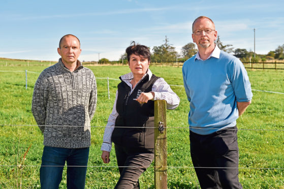 Murray Madearmid, Lorna Anderson and Mark Robertson are among
A96 Action members calling for a review. Picture by Kenny Elrick