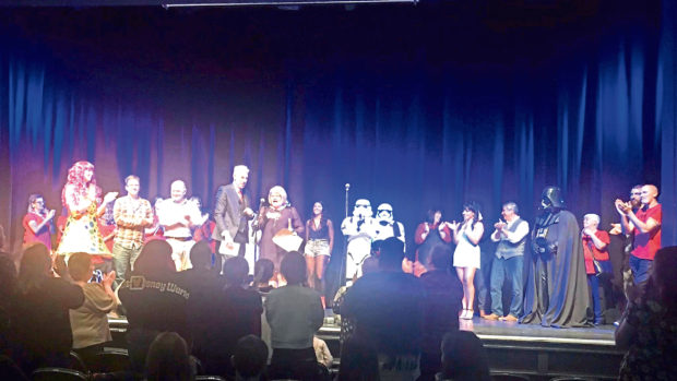 Contestants on stage