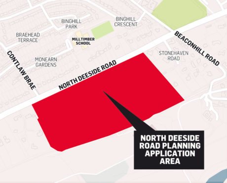 The land south of North Deeside Road where the houses could be built