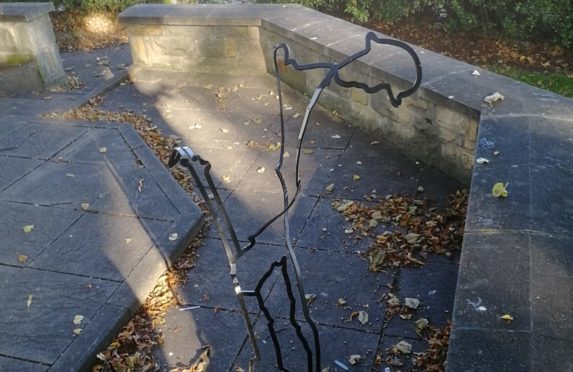 The damaged Tommy sculpture