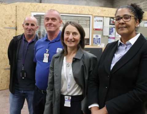 Sheriff Olga Pasportnikov with (L to R) Peter Wilson, Paul Borland, Tish Richford
