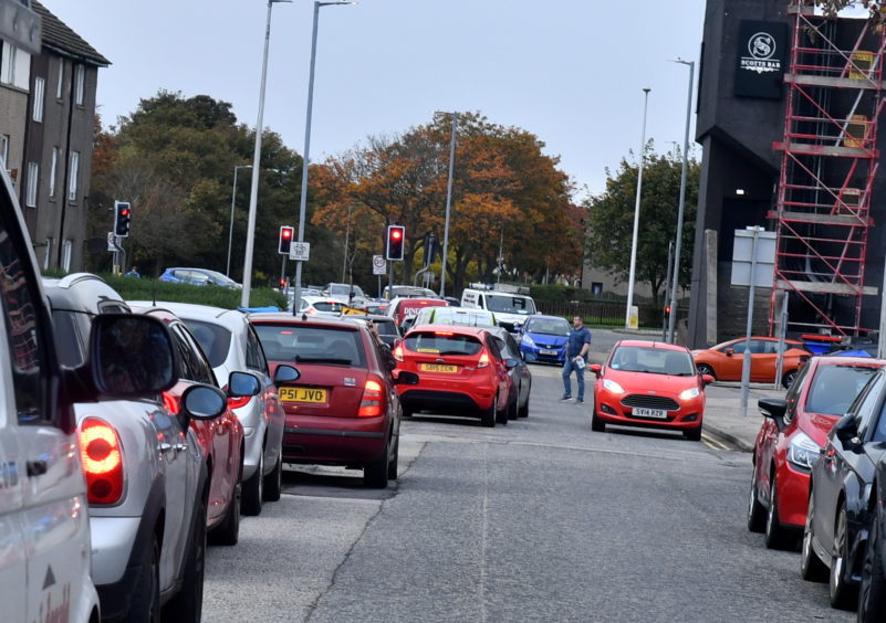 Roadworks causing delays on busy Aberdeen road Evening Express