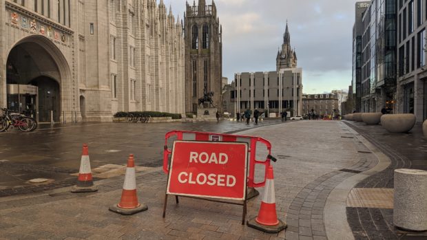 Broad Street is currently closed to buses