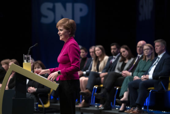Nicola Sturgeon speaks during the SNP conference in Aberdeen