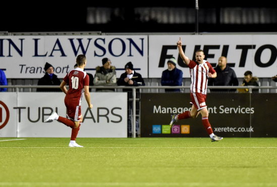 Formartine’s Garry Wood celebrates his equaliser