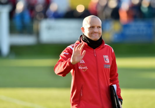 Inverurie's new manager Andy Low at half-time.
Picture by Scott Baxter 26/10/2019