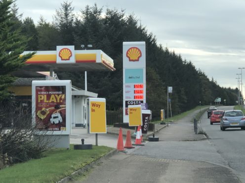 The raid happened at the Shell garage