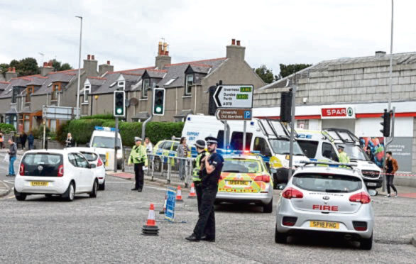 Police at the scene of the incident on King Street