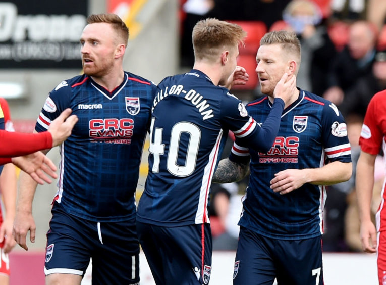 28/10/17 Michael Gardyne celebrates after opening the scoring with Jamie Lindsay in a 2-1 defeat 28/10/17 Michael Gardyne celebrates after opening the scoring with Jamie Lindsay in a 2-1 defeat