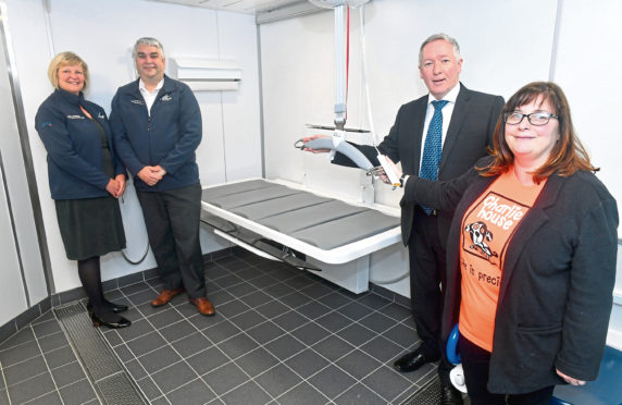 Fiona Anderson, Seumas Campbell and Stuart Garrett of NorthLink Ferries, and Charlie House’s Leigh Ryrie