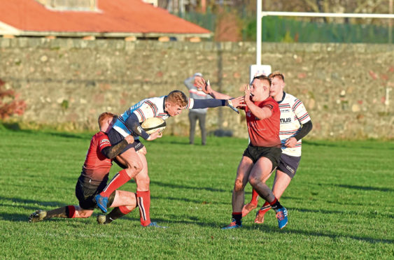 Premiership side Aberdeen Grammar in action.
Picture by Paul Glendell