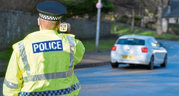 PC Nick Cow of Seaton Police looking for speeding drivers on Don Street