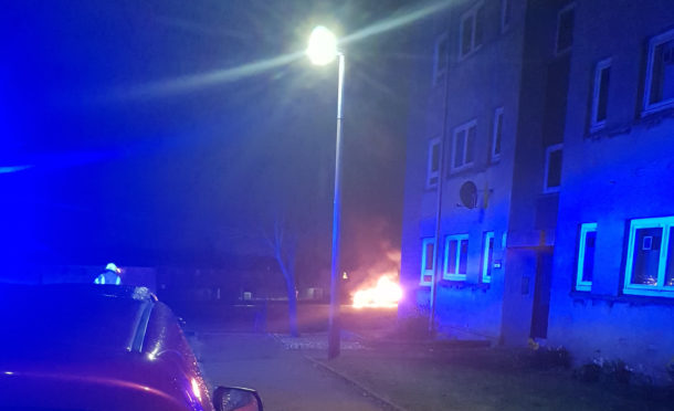 The scene near Cornhill Drive last night