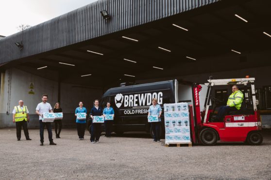BrewDog has supplied hand
sanitiser to NHS Grampian