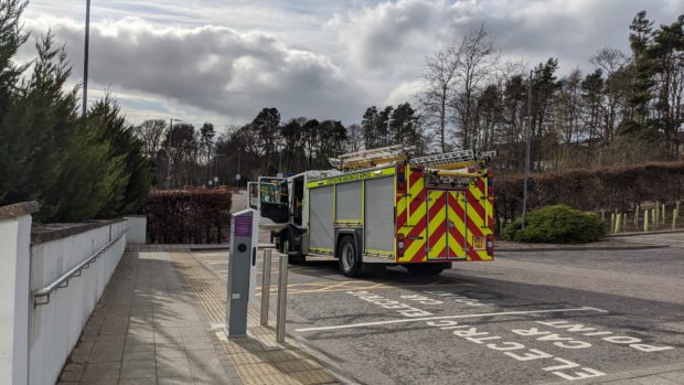 Fire crews were called to the RGU campus in Garthdee this afternoon.