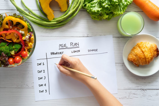 Having a weekly plan can help reduce food waste
