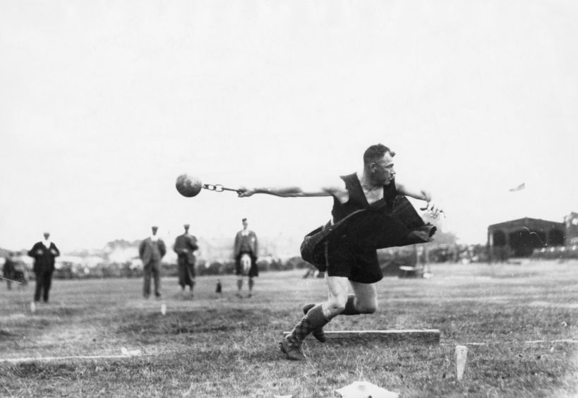 Dundee policeman, Ed Anderson, competes at the Aboyne Games in 1933.