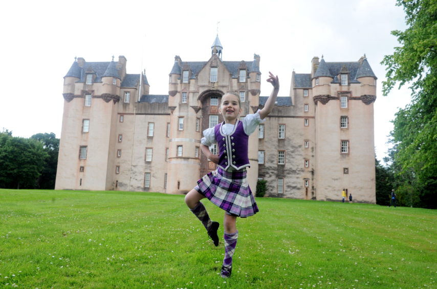 Amber Houston-McMillan, 6, takes part in a virtual dance competition around Fyvie Castle. Picture by Chris Sumner Amber Houston-McMillan, 6, takes part in a virtual dance competition around Fyvie Castle. Picture by Chris Sumner