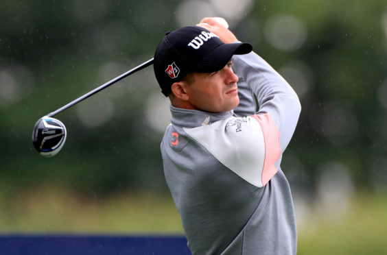 Scotland's David Law tees off on the 5th during day two of the Betfred British Masters at Close House Golf Club, Newcastle.