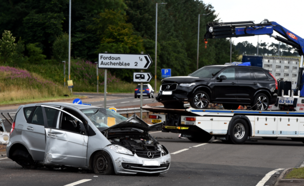 The A90 was closed northbound at Fordoun while emergency services dealt with the incident. Picture by Kenny Elrick