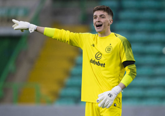 Ryan Mullen in action for Celtic's Under-20s.