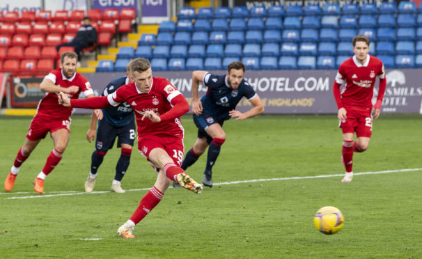 Lewis Ferguson scores a penalty to make it 2-0 to Aberdeen in their impressive win against Ross County
