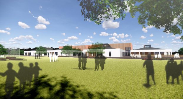 A visualisation of the rear playground at the new Milltimber Primary School.
