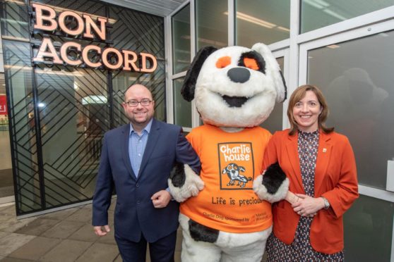 Bon Accord manager Craig Stevenson and director of fundraising at Charlie House Susan Crighton
