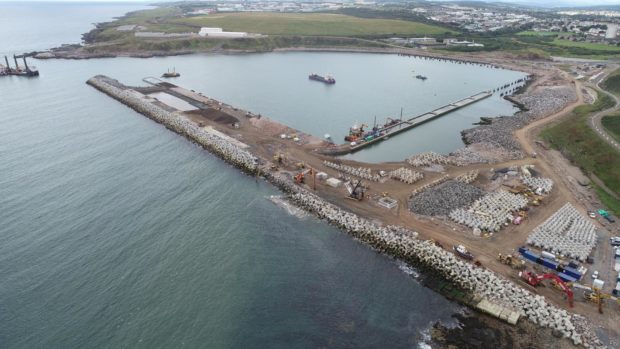 The harbour expansion has been delayed because of Covid-19