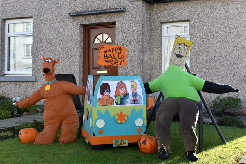 Scooby Doo-themed scarecrows. Scooby Doo-themed scarecrows.