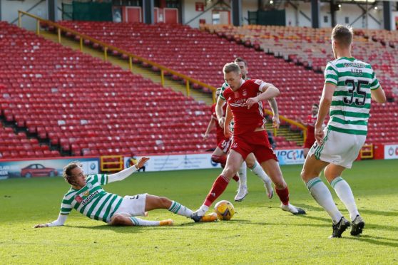 Sam Cosgrove played a big role in Aberdeen's second goal against Celtic on Sunday.