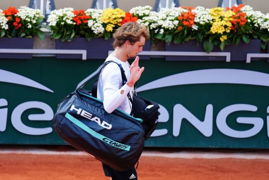 Alexander Zverev of Germany walks off after his fourth round defeat at the French Open.