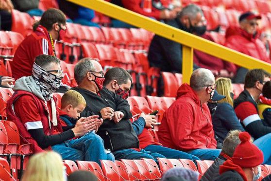 Fans at Pittodrie for September's test event.