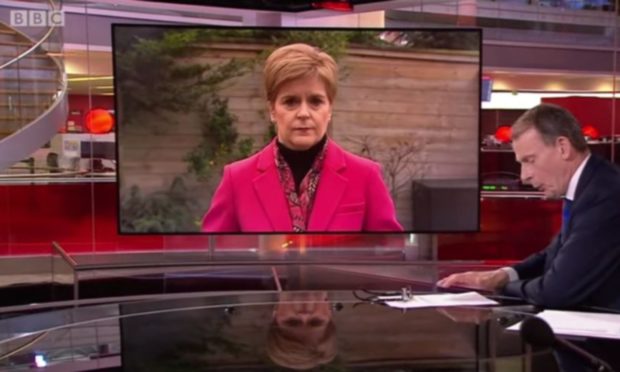 First Minister Nicola Sturgeon appearing on The Andrew Marr show