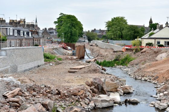 The flood prevention measures in Stonehaven.