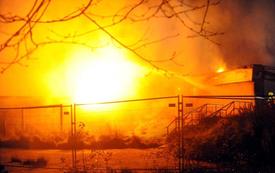 Emergency services in attendance at a fire at the former Bucksburn Primary School. Emergency services in attendance at a fire at the former Bucksburn Primary School.