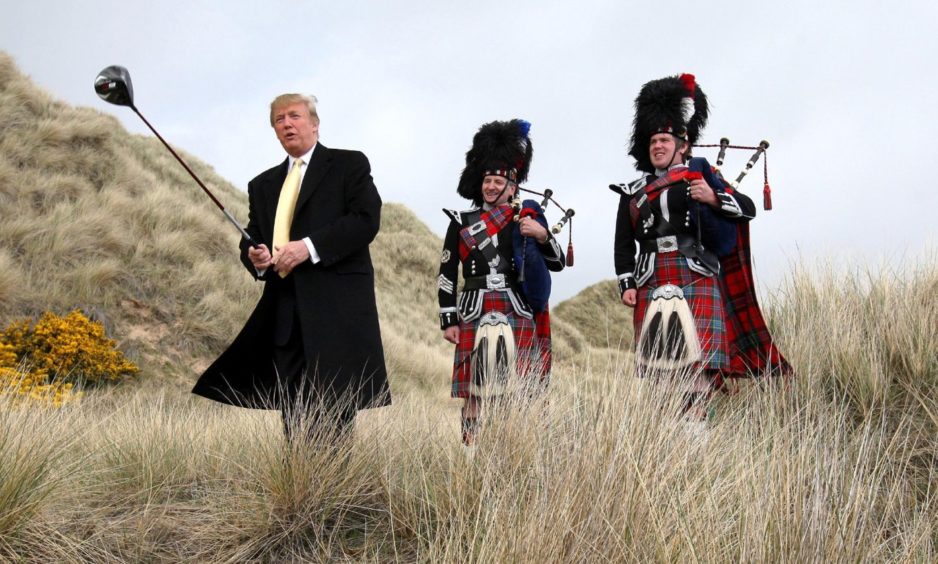 Donald Trump at the Menie Estate in Aberdeenshire.