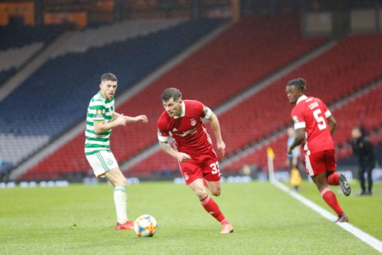 Aberdeen winger Matty Kennedy in action against Celtic.