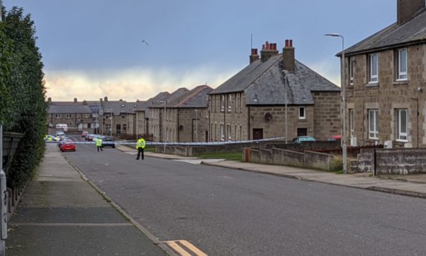 Police on Moray Road in Fraserburgh