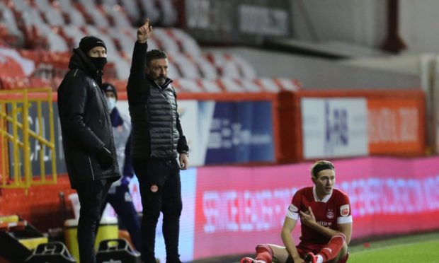 Aberdeen midfielder Ryan Hedges went off injured against Livingston.