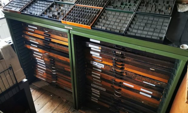 A battered vintage printer’s cabinet once used to produce The Courier has been lovingly restored in a new TV series.