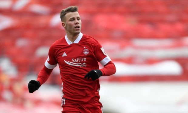 Loan signing Florian Kamberi in action for Aberdeen.