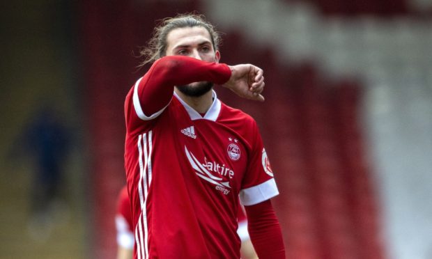 Aberdeen's Fraser Hornby during the 0-0 draw with St Mirren.