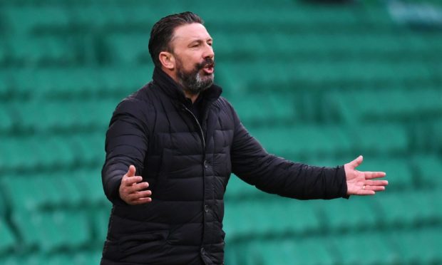 Aberdeen Manager Derek McInnes during the 1-0 defeat at Celtic.