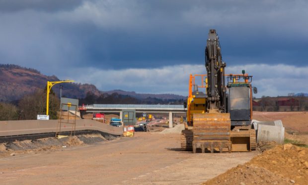 A9 dualling works between Luncarty and Birnam.